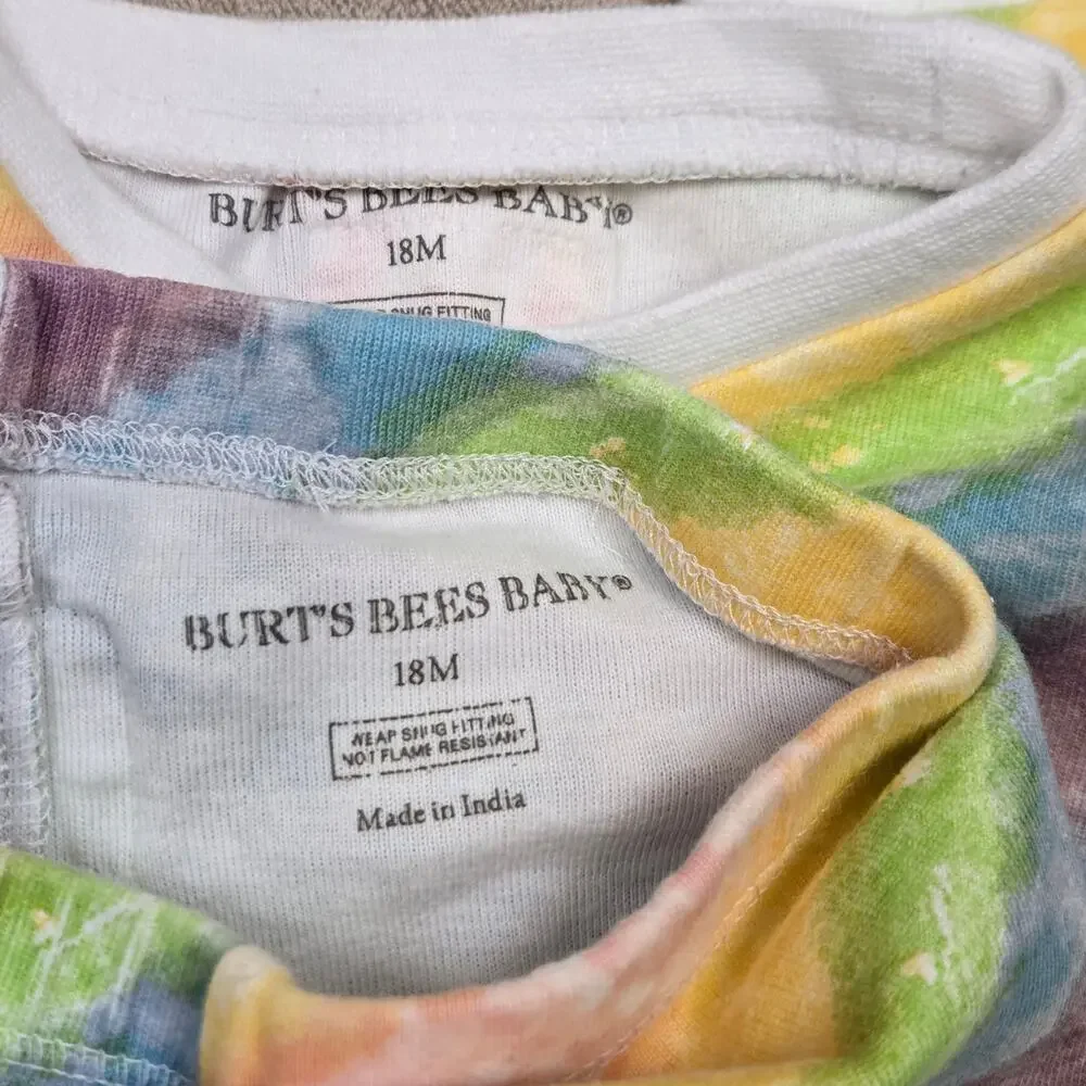 Burt's Bee's Pajamas 18 Months 18m Rainbow 🌈  Pj's Rainbow